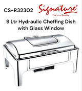 Chaffing dish Stainless steel roll top with glass window 9 Ltr Roll Top cheffing dish