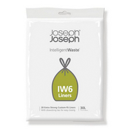 Joseph Joseph IW6 30L custom-fit bin liners in grey, 20 pack