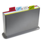 Joseph Joseph Index Advance 4-piece chopping board set in silver with storage case