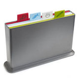Joseph Joseph Index Advance 4-piece chopping board set in silver with storage case