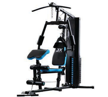 JX-913 single station multi-gym with blue-trim 64kg weight stack and preacher curl pad