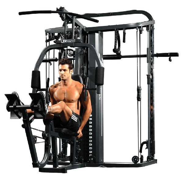 JX-925 multi-gym with integrated Smith machine rack and 63kg vinyl weight stack