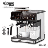 DSP 3-in-1 Fully Automatic Espresso Machine – Built-in Grinder, Milk Frother & One-Touch Cappuccino Stainless Steel Coffee Maker