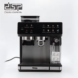 DSP 3-in-1 Fully Automatic Espresso Machine – Built-in Grinder, Milk Frother & One-Touch Cappuccino Stainless Steel Coffee Maker