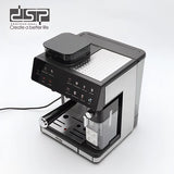 DSP 3-in-1 Fully Automatic Espresso Machine – Built-in Grinder, Milk Frother & One-Touch Cappuccino Stainless Steel Coffee Maker