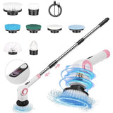 DSP Electric Spin Scrubber  11-in-1 with 8 Attachments, 3 Speeds, 2 Batteries, 360° Rotating Head – Cordless Floor & Tile Cleaner