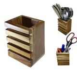 KVG Rose Wood Cutlery/ Stationary Holder