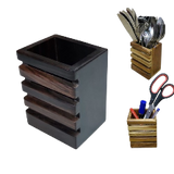 KVG Rose Wood Cutlery/ Stationary Holder