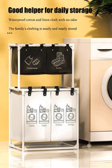 New Laundry basket Foldable dirty clothes organizer with wheels  With extra storage for socks and underwear and top storage