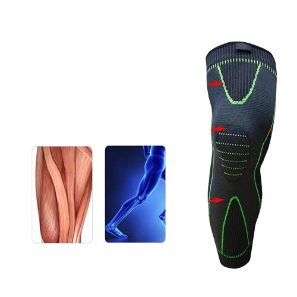 Lengthened Knee Compression Sleeve/ Knee Support (1 pair)