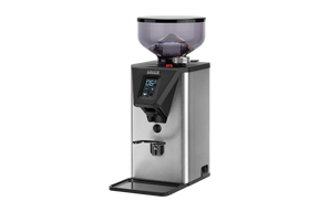 Gaggia MDF 55 premium coffee grinder, three-quarter view on a white background
