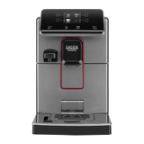 Gaggia Magenta Prestige in Glazed Grey, front view showing the colour TFT touch display