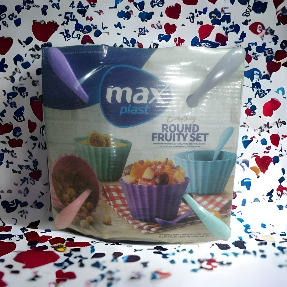 Max Square Fruity Set  4 bowls with spoon