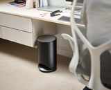 Joseph Joseph Arc 10L pedal bin carbon black with the soft-close lid open