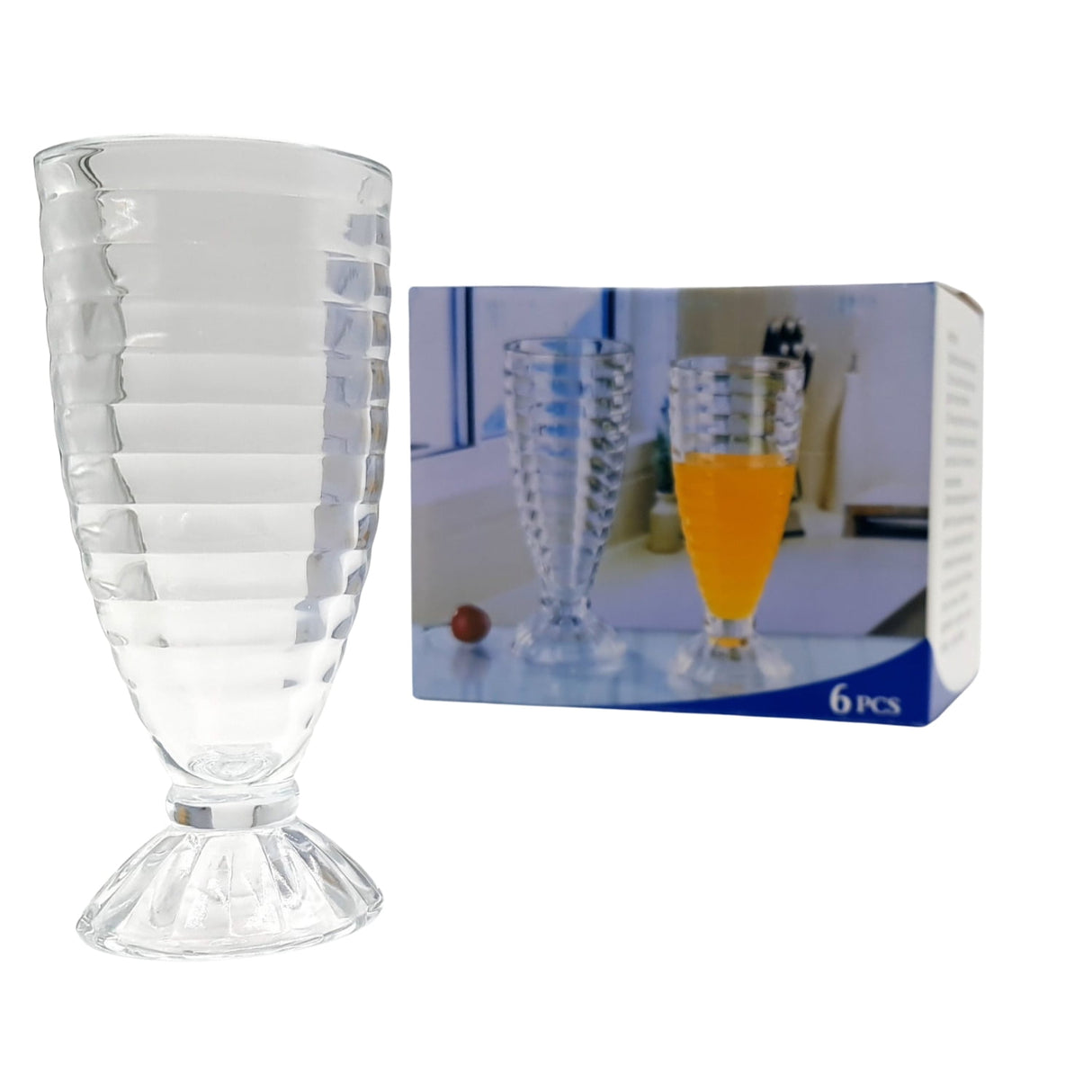 Screw Milkshake Glass 6pcs Set