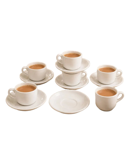 Signature Round Cup & Saucer – White Plain - 14 cl