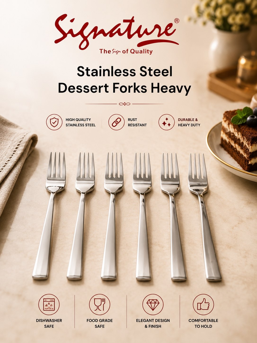 NOSKU-Stainless-Steel-Dessert-Forks-Heavy