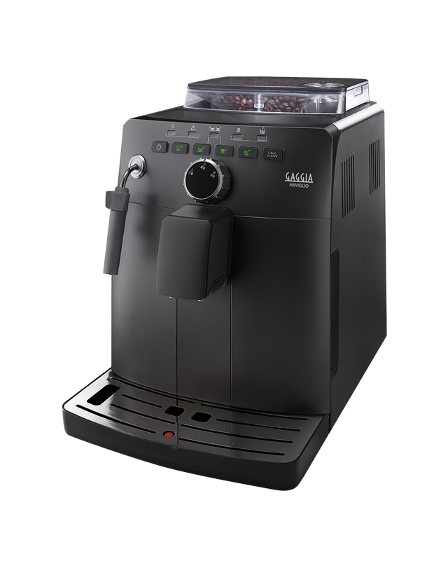 Gaggia Naviglio Black bean to cup coffee machine, front view on a plain background