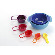 Further view of the Joseph Joseph Nest Plus mixing bowl and measuring set, all seven pieces