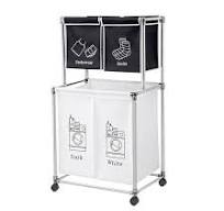 New Laundry basket Foldable dirty clothes organizer with wheels  With extra storage for socks and underwear and top storage