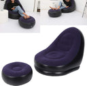 2-in-1 Inflatable Lounge Sofa Bed with Footstool – Portable