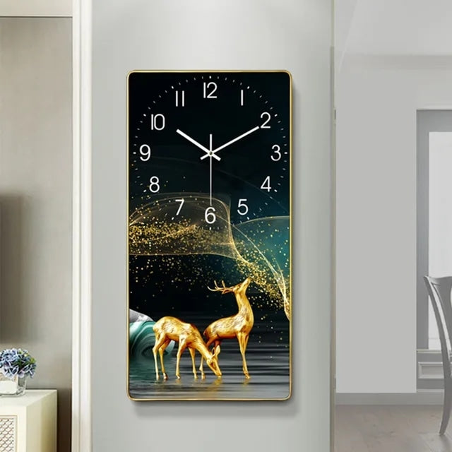 Crystal Porcelain Decorative Wall Clock with a glass cover