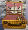 Wicker Picnic Basket for 2 Accessories Plates and Utensils