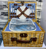 Wicker Picnic Basket for 2 Accessories Plates and Utensils