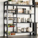 Kitchen Organizer Shelf, Metal Frame Microwave Oven Stand Multifunctional Kitchen Storage Rack