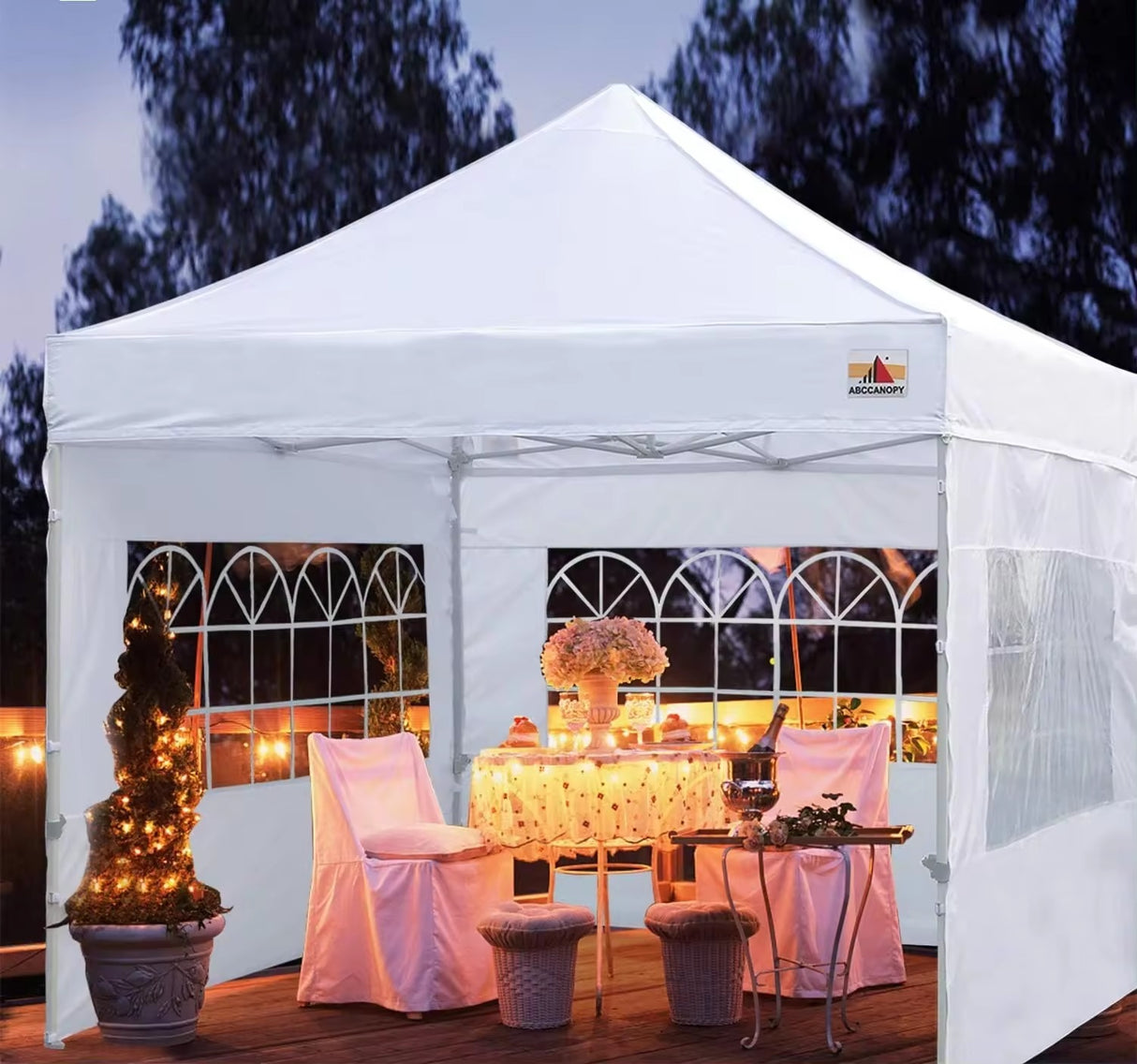 Heavy Duty Outdoor White Canopy Gazebo Tent for Outdoor Event Waterproof, UV Protection, 3M X 3M