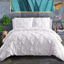 Pinch Pleat Cross Pintuck Duvet Quilt Cover Luxury Duvet Cover Set