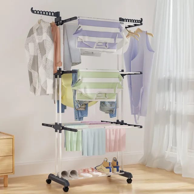 4-Tier Foldable Clothes Drying Rack Stand Airer