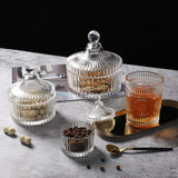 Dome Shape Glass Sugar Serving Bowl with Lid Candy Dish