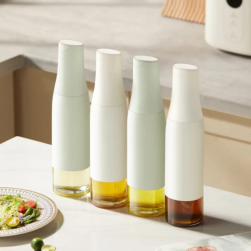 Glass Oil Bottle Automatic Opening Oil & Vinegar Dispensers Condiment Container