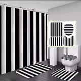 4 Pcs Set Bathroom Shower Curtain Set