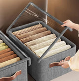 Trouser and Jeans Set: Collapsible Jeans Organiser with Cover and 7 Grid Trouser Organiser