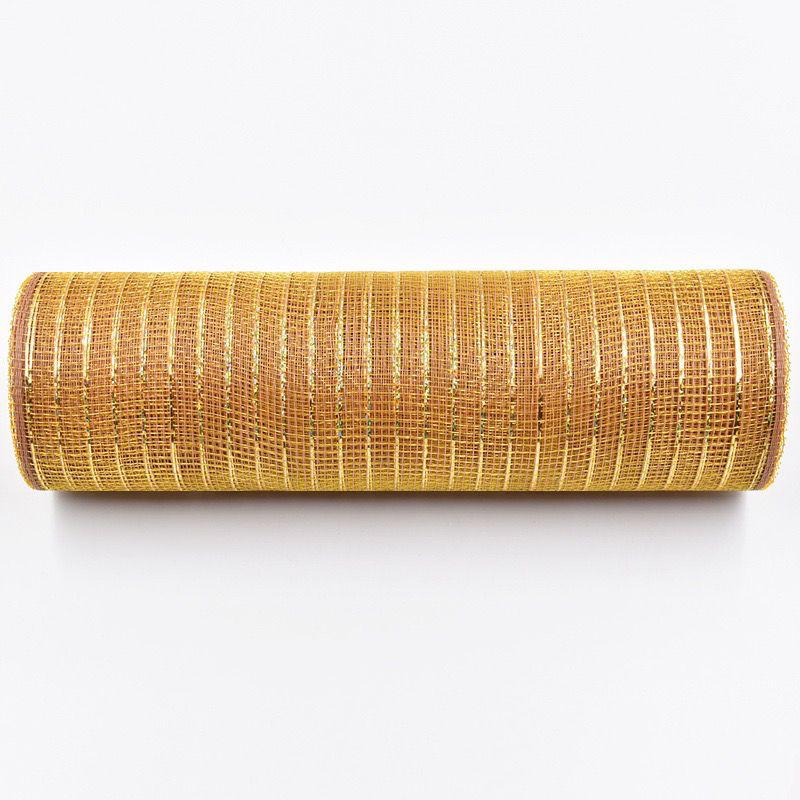 26cm 10 Yards Gold White Mesh Ribbon Roll