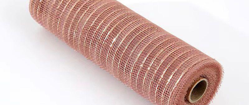 26cm 10 Yards Gold White Mesh Ribbon Roll