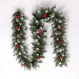 2.5M Premium Natural Green Garland pine-Cones and Berries