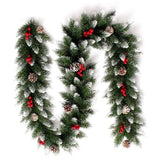 2.5M Premium Natural Green Garland pine-Cones and Berries