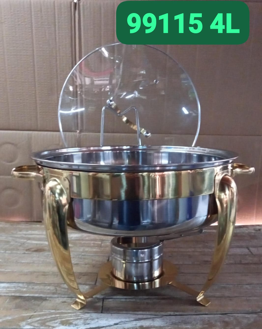 Round Food Warmer Stainless Steel Chafing Dish With Hanging Lid