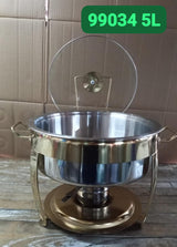 Round Food Warmer Stainless Steel Chafing Dish With Hanging Lid