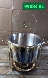Round Food Warmer Stainless Steel Chafing Dish With Hanging Lid