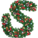 2.7M Christmas Garland &nbsp;decoration with pinecones,red berries