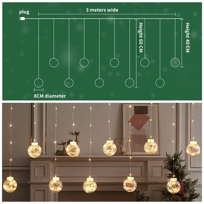 10pcs Christmas wish ball LED &nbsp;Garland curtain light