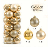24pcs Christmas Tree Ornaments with 3-6cm Balls