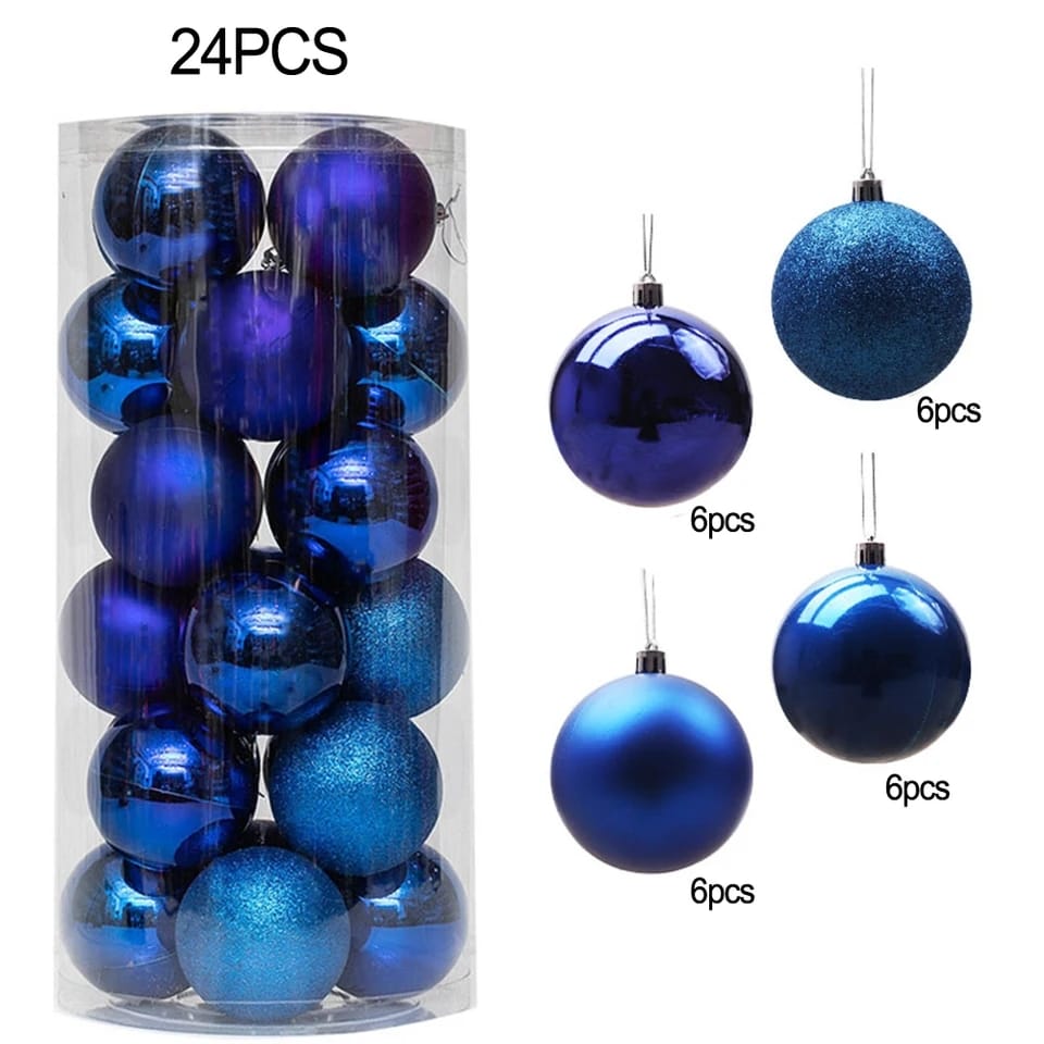24pcs Christmas Tree Ornaments with 3-6cm Balls