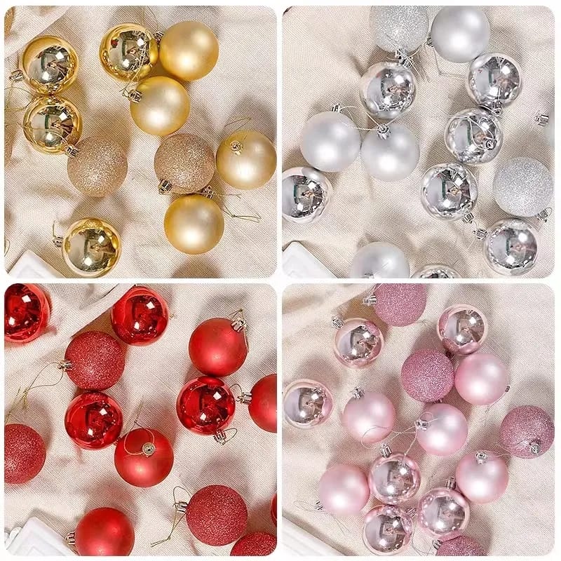 24pcs Christmas Tree Ornaments with 3-6cm Balls