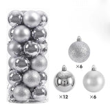 24pcs Christmas Tree Ornaments with 3-6cm Balls