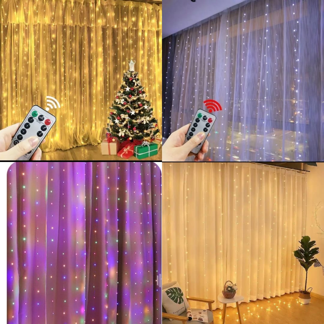 3M×3M CURTAIN LIGHTS WITH REMOTE